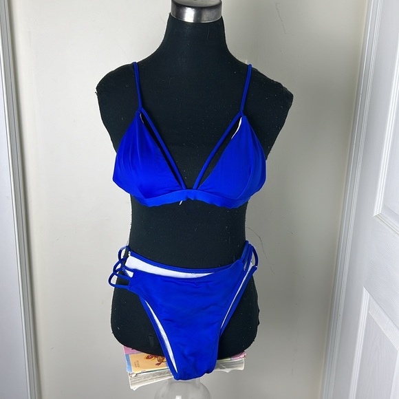 Royal blue Bikini Set size large - Picture 2 of 16